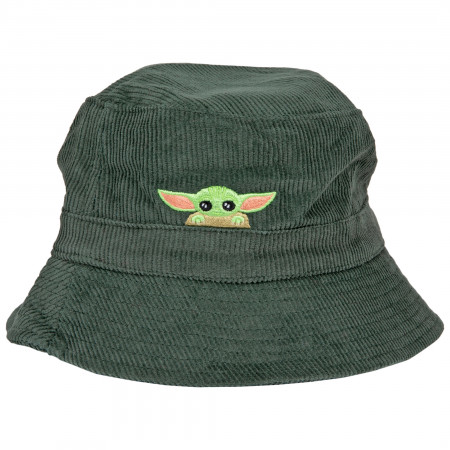 Star Wars The Mandalorian The Child Grogu Peeking Corduroy Bucket Hat